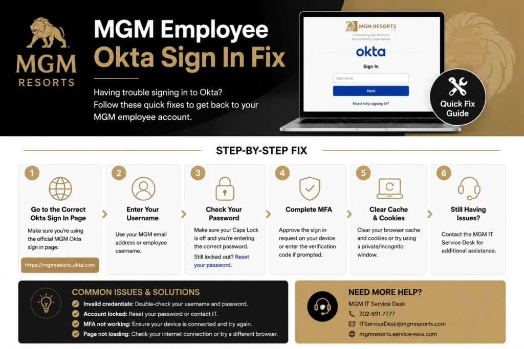MGM Employee Okta Sign-In