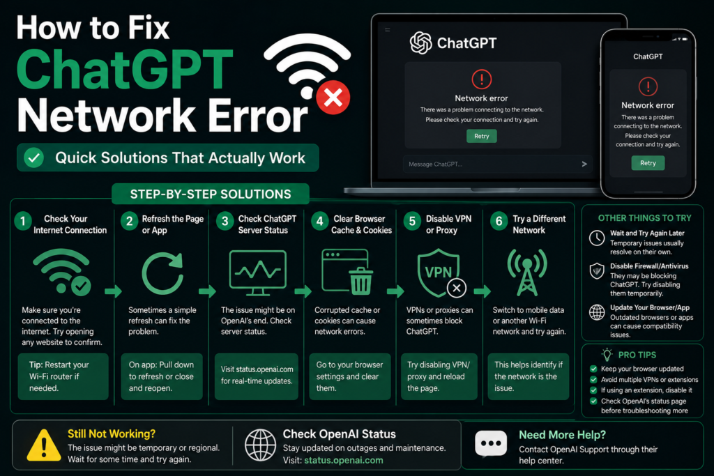 How to Fix ChatGPT Network Error