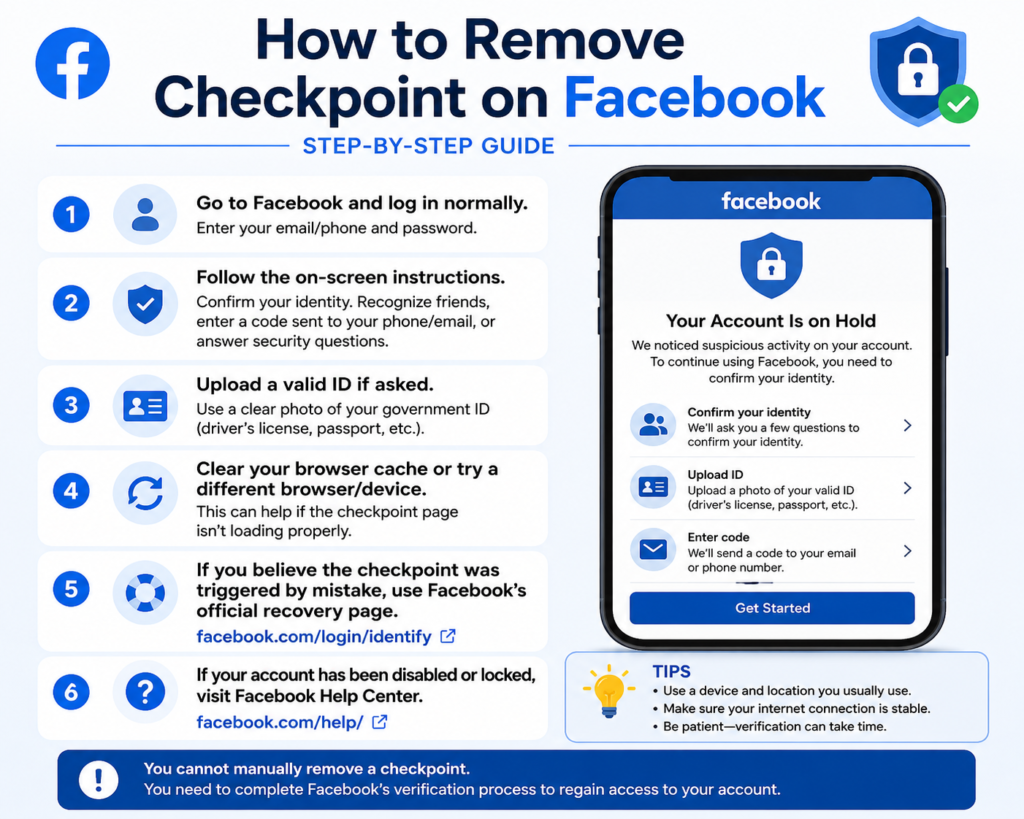 How to Remove Checkpoint on Facebook
