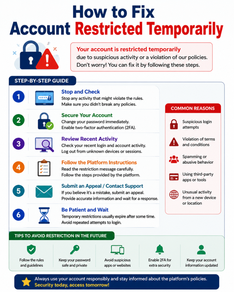 How to Fix Account Restricted Temporarily